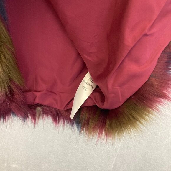 1.State Faux Fur Vest Multicolor Long Womens Small S Festival ASO Eliza Selfie - Picture 8 of 13